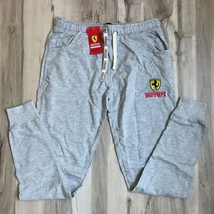 NWT Official Licensed Ferrari SPA Jogger SweatpantsWomens Large Grey Lightweight - Picture 1 of 11