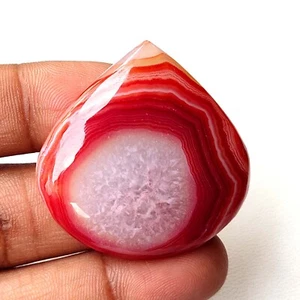 Elegant Natural Agate Onyx Cabochon Heart Shape Pink Gemstone Loose 82 Cts #8442 - Picture 1 of 7