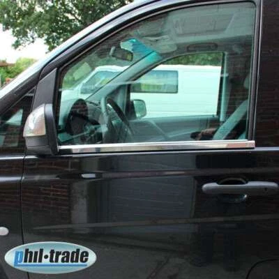 Listones de ventana de acero inoxidable adecuados para MERCEDES VITO, CLASE V W447|a partir de 2014 |2 piezas - Imagen 1 de 2