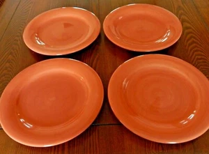Set of 4 Artimino CIAO II ORANGE 11" DINNER PLATES Earthenware MINT CONDITION - Picture 1 of 3