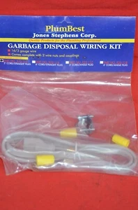 Garbage Disposal Wiring Kit 3' 16/3 Power Cord Strain Relief Wire Nuts Plug - Picture 1 of 5