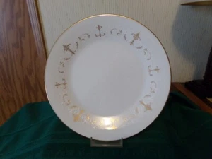 Noritake Courtney #6520, Gold & Weiß Schriftrolle auf Weiß 1964-1980 Brotteller - Bild 1 von 6