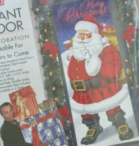 New Vintage Santa Giant Door Poster Christmas Decoration 6.4 ft. Tall x 2.5 ft. - Picture 1 of 11