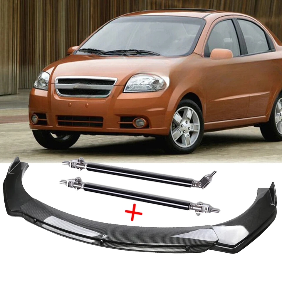 For Chevrolet Aveo Aveo5 Front Bumper Lip Splitter Spoiler + Strut Rods - Image 1 of 4