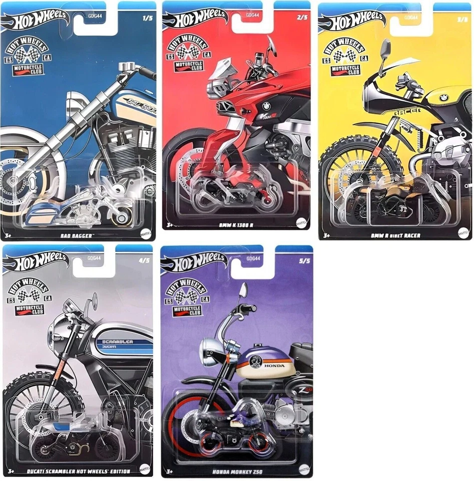 HOT WHEELS MOTO CLUB ES CA ASST. HWR59 AUTO PRESSOFUSE SCALA 1:64 COLLEZIONE - Immagine 1 di 1