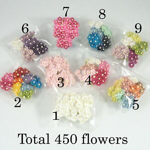 450 MIX 9 Packs Mini Cottage Paper Flower Pastel Rainbow Blue Pink (S10xs-450/A)