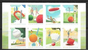 Scott #5634c IMPERFORATE (NO DIE-CUT) Backyard Games Horizontal Block of 8, MNH - Picture 1 of 1