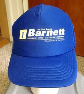 BARNETT PLUMBING trucker cap HVAC hardware hat 1980s snapback Livermore nylon CA - Picture 1 of 2