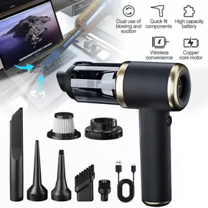 4 in 1 Upgrade Car Vacuum Cleaner Air Blower Wireless Handheld Rechargeable Mini - Picture 1 of 20