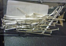 DIY 30p T-Pins 925 Sterling Silver Headpins 2cm 20mm for Craft Findings Jarum 