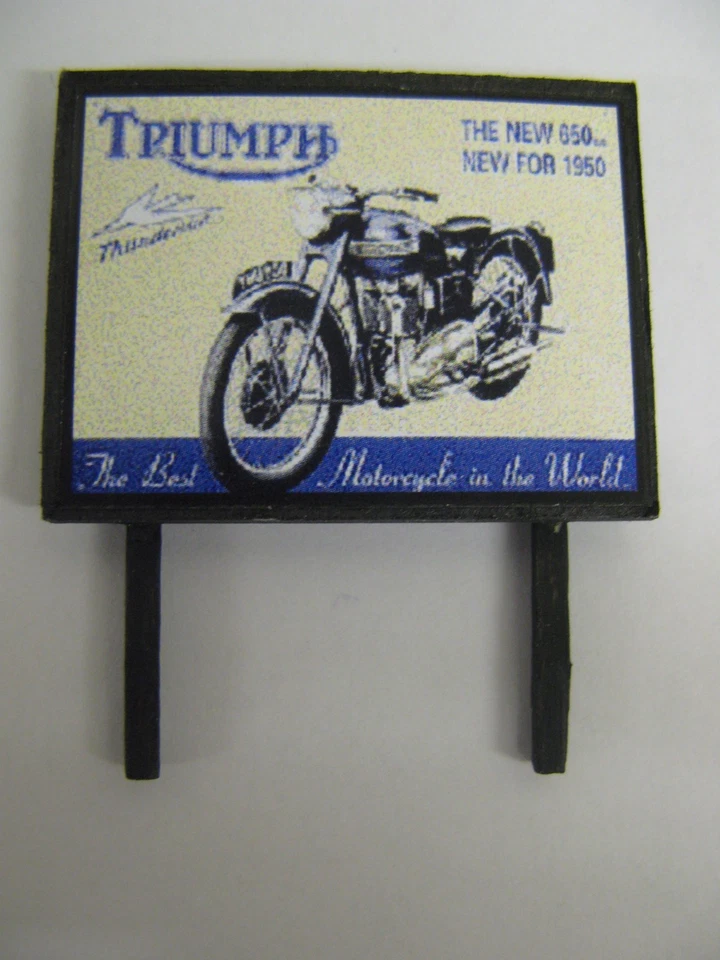 TRACKSIDE SIGNS Triumph Thunderbird - Modelleisenbahn Werbetafel - Spur N & OO