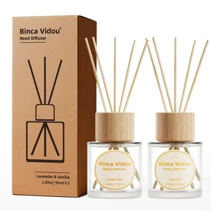 Reed Diffuser Set Lavender & Vanilla Natural Scent Oil Diffusers with Sticks f - Picture 1 of 9