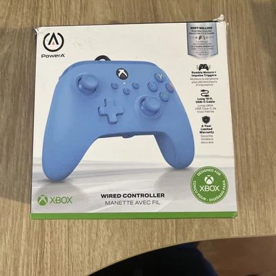 *NO POWER* PowerA wired controller USB-C gamepad 3.5mm blue for Xbox X S One PC - Image 1 of 4