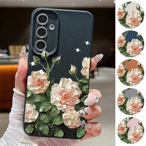 Case For Samsung Galaxy S25 S24 S23 Ultra A56 A16 A15 Gold Flower Pattern Cover - Picture 1 of 18