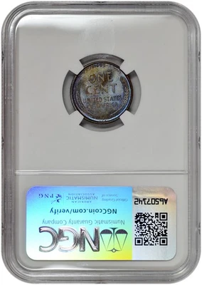 1909 VDB 1C Lincoln Wheat Cent NGC MS 64 BN with Amazing Reverse Toning - Image 1 of 2