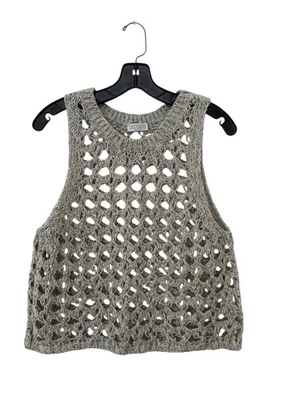 Blusa de malha XS Brunello Cucinelli cinza algodão sem mangas - Imagem 1 de 4