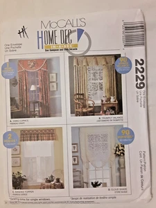 Vintage McCall's Pattern 2229 Window Treatments Curtains Drapes Sewing Project H - Picture 1 of 2
