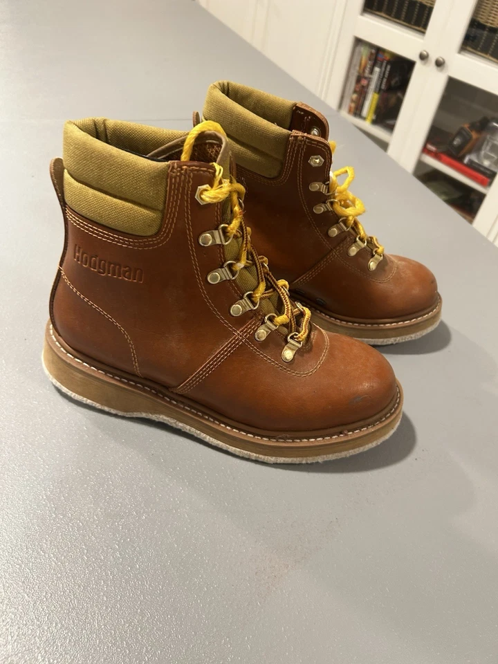 Botas con cordones para pesca con mosca Hodgman Lakestream para mujer, talla 8, parte inferior de fieltro marrón Foto 1 de 4