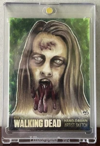 The Walking Dead 2013 Trading Cards Hand Drawn Artist Signed Sketch Card By S.S - Picture 1 of 18
