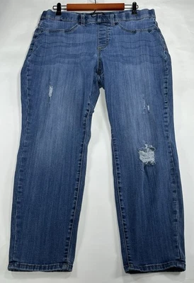 Judy Blue Worland High Rise Pull On Boyfriend Jeggings Jeans Size 18 Med Wash - Image 1 of 4