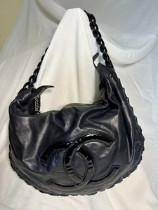 Chanel bag rare vintage authentic chain around slouch bag hobo leather black - Picture 1 of 22