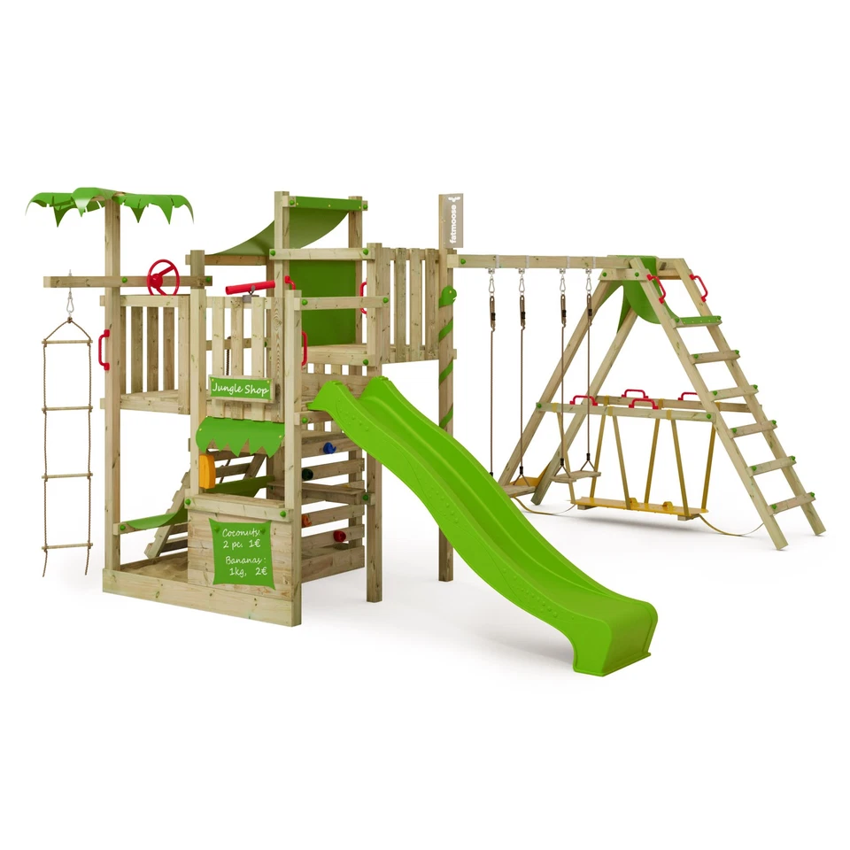 FATMOOSE Spielturm Klettergerüst Crazy Coconut Club XXL mit Surfanbau & Rutsche - Bild 1 von 4