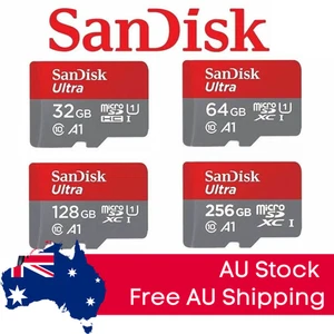 SanDisk Micro SD Card with Adapter 32G 64G 128G 256G Ultra Memory A1 100Mb/s - Picture 1 of 14