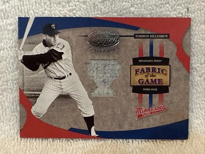 Tarjeta GUJ 19/25 RARA 2005 Leaf Cert Mat tela del juego FG-54 Harmon Killebrew Foto 1 de 3