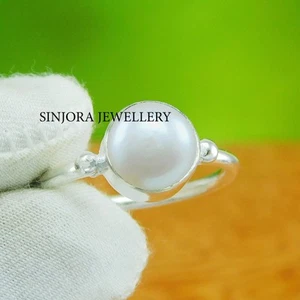 Pearl Gemstone 925 sterling silver handmade Gift ring US size 5 to 13 - Picture 1 of 4