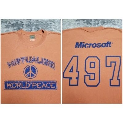 Camiseta De Colección 2006 Microsoft #497 de 1500 LE Virtualizar Paz Mundial Computadora L   Foto 1 de 4