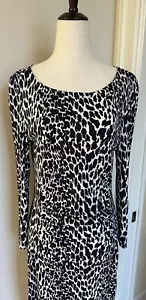 Tory Burch Ruched Waist Leopard Print Sheath Dress Size M - Picture 1 of 13