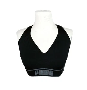 Sujetador deportivo sin costuras con logotipo negro para correr espalda cruzada ajustable mediano PUMA M - Imagen 1 de 4
