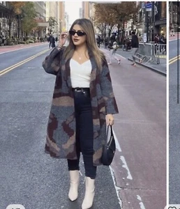 ZARA NEW WOMAN KNIT JACQUARD COAT Size S 2756/105 - Picture 1 of 6