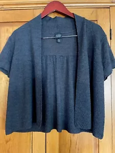 Eileen Fisher Knit Wool Short Sleeve Light Weight Cardigan Spring Italian Yarn - Picture 1 of 4