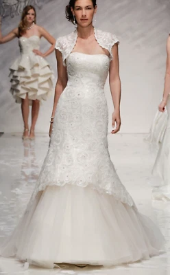 ◾️ Ian Stuart  |  Estelle  |  Size 12  |  Ivory Beaded Tulle/Lace Wedding Dress - Image 1 of 4