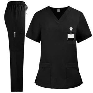 Stretch Medical Salon Uniform Nurse Doctor Scrub Set Men Women Summer New 2025 - Picture 1 of 35