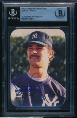 1987 The Press Box Collector's Choice #1 Don Mattingly signed auto BAS BECKETT 2 - Image 1 of 2