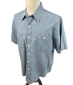 Polo Ralph Lauren Indigo Chambray Button-Down Short Sleeve VINTAGE Shirt XL - Picture 1 of 8