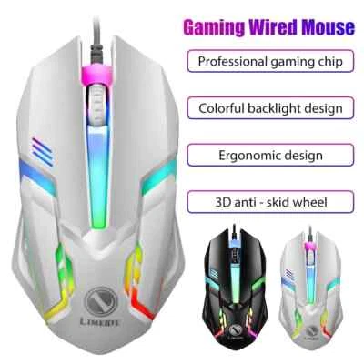 Sports LED Luminous Backlit Wired Mouse USB Wired For Laptop Mute Gaming Mouse - Image 1 of 4