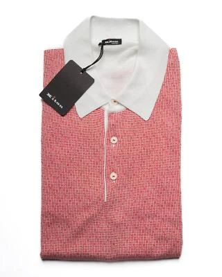 Kiton $1,450 Rojo Estampado Geométrico S/S Calce Ajustado Polo Jersey Algodón M (50 IT) Foto 1 de 4