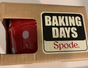 Spode Baking Days Round Lid Mini Casserole Dish Red White Polka Dots 8 oz. NIB - Picture 1 of 2