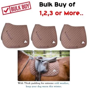 Diamond Saddlecloth Saddle Quilted Pads Numnah Jumping Brown Cob/Full Set Buy - Picture 1 of 1