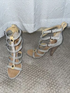 Giuseppe Zanotti Design size 36 6 EUC gray suede gladiator sandals heels - Picture 1 of 5