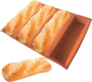 Bluedrop Silicone Bread Forms 12" Hot Dog Bread Molds Non Stick Silicone Coated - Picture 1 of 12