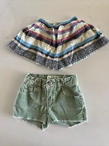 Peek Kids Girls Size 2/3 2t 3t Shorts Multi Striped, Green Toddler - Picture 1 of 3