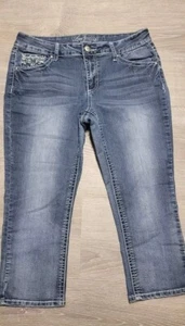 Pantalones de mezclilla para mujer Love Indigo Premium azul bordado bolsillos traseros talla 10 - Imagen 1 de 13