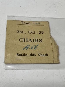 VINTAGE TICKET MELBOURNE TOWN HALL 1920s CBD - Picture 1 of 2