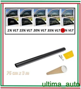 PELLICOLA OSCURANTE PER VETRI AUTO LUCE NERO 50% 76cm x 3m / 76cm x 300cm - Picture 1 of 1