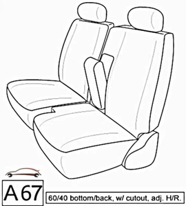 A67 RCab XCab Front 60/40 Split Bench Custom Exact Gray Black Seat Covers - Picture 1 of 3
