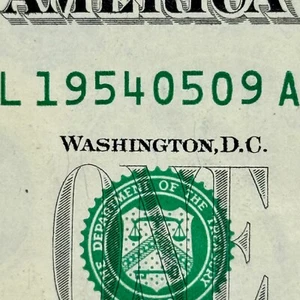 1954 May 9th Dollar 1954 May 9 Birthday 5/9/54 Dollar Fancy Serial Number $1 - Picture 1 of 3